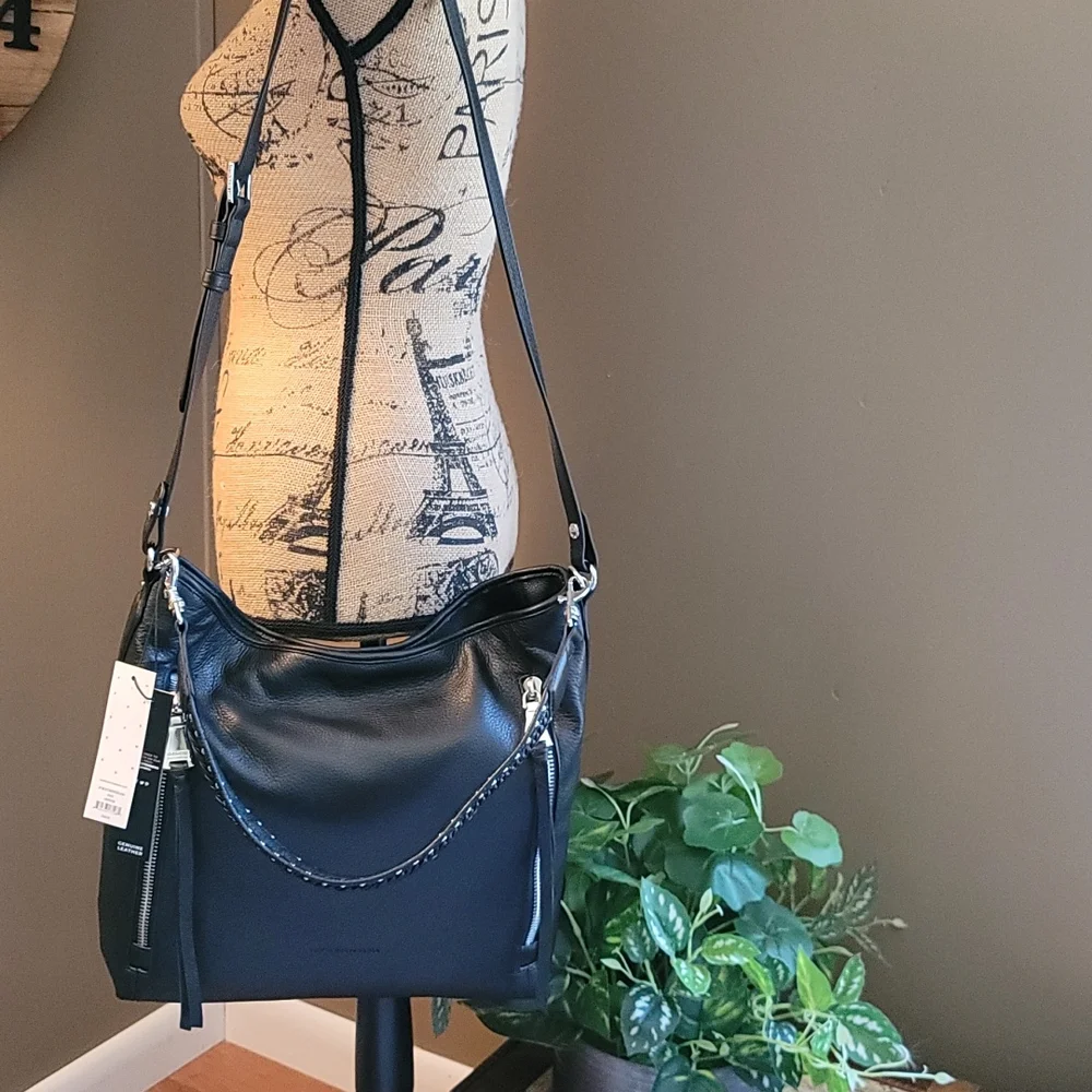 AIMEE KESTENBERG Zip Me Up Black Convertible Hobo Bag - Picture 11 of 11